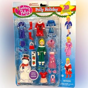 VTG 2002 POLLY POCKET HOLIDAY FASHION CHRISTMAS SHOPPING NEW YEARS WINTER BALL